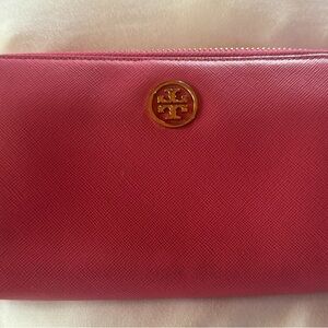 Tory Burch pink Wallet with Gold Logo